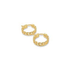 18K Gold Plated Sterling Silver Curb Chain Huggies